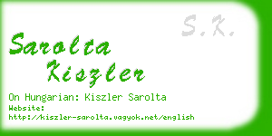 sarolta kiszler business card